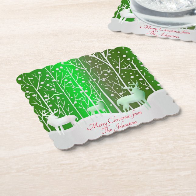 Matchningsset White Renor Edit Namn Grönt Underlägg Papper (Vinklad)