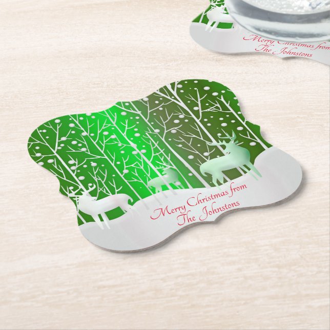 Matchningsset White Renor Edit Namn Grönt Underlägg Papper (Vinklad)