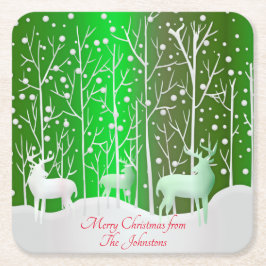 Matchningsset White Renor Edit Namn Grönt Underlägg Papper Kvadrat