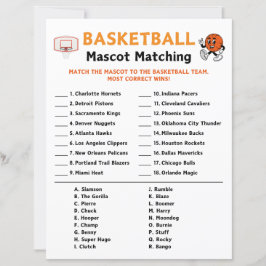 Matchningsspel för basket Mascot