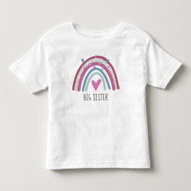 Matchningsutrustning för Big Sister Rainbow T Shirt (Framsida)