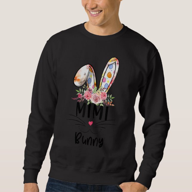 Matchningsutrustning för familjen Cute Mimi Bunny  Lång Ärmad Tröja (Framsida)