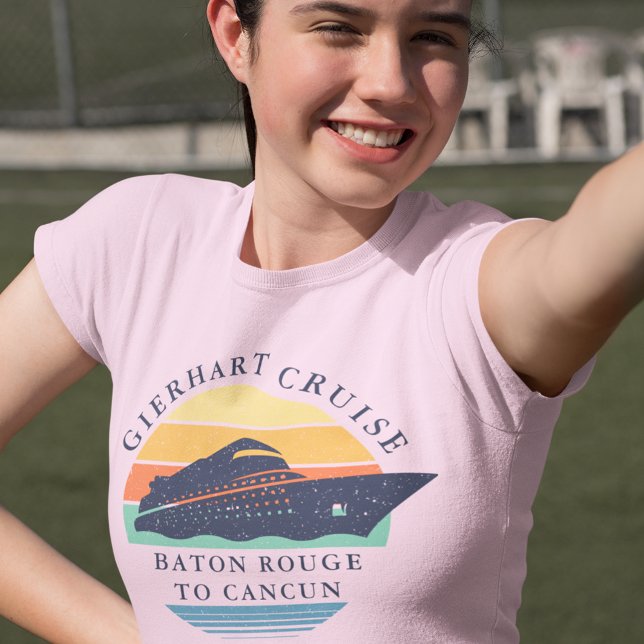Matchningsvaccinering i Resa i Retro Family Cruise T Shirt (Retro Family Cruise Trip Matching Vacation T-Shirt)