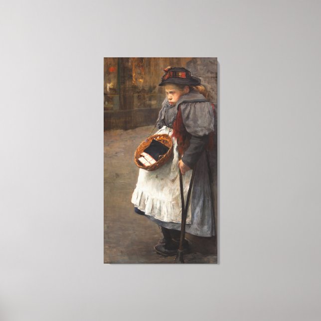 Matchstick Girl Poor Street Urchin Urban Fattigdom Canvastryck (Framsida)