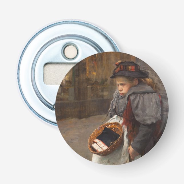 Matchstick Girl Poor Street Urchin Urban Fattigdom Flasköppnare (Framsidan)