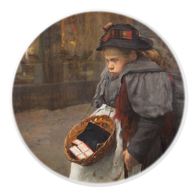 Matchstick Girl Poor Street Urchin Urban Fattigdom Knopp (Framsidan)