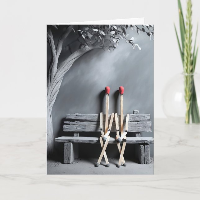 Matchsticks-årsdag Kort (Framsida)