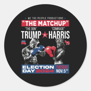 Matchup the Don and Comrade Harris - Pro Trump Runt Klistermärke
