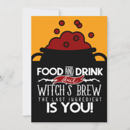 Matdryck och Witch Brew Halloween fest Inbjudningar