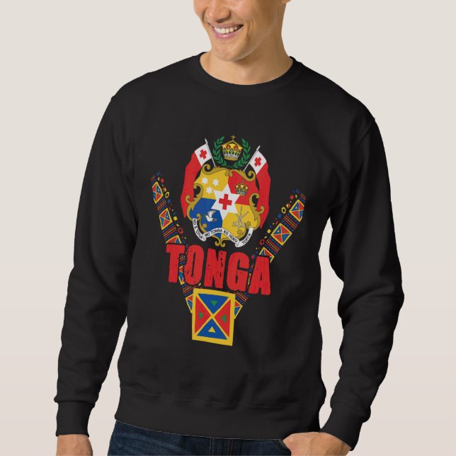 Mate Morsa'a Tonga Tribal Patern Lång Ärmad Tröja (Framsida)