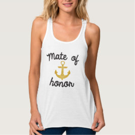 Mate of Honor Nautical Anchor Tee Linne Med Racerback