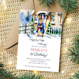 Matemall för födelsedagsfest på Peter-kanin vinter Inbjudningar