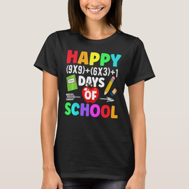 Matematik 100 dagar för skollärare t shirt (Framsida)