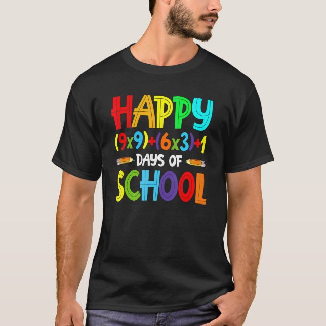 Matematik 100 dagar för skolmatlärare 100 dagar t shirt (Framsida)