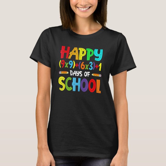 Matematik 100 dagar för skolmatlärare 100t t shirt (Framsida)