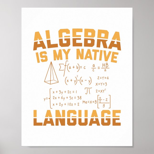 Matematik Algebra | Lärargåvor från matematiker Poster (Framsidan)