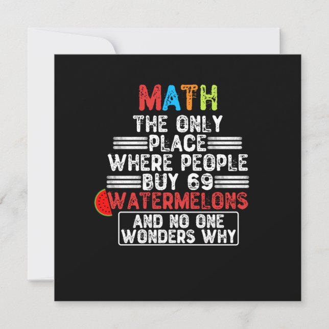 Matematik är den enda Ställe där människor köper - Inbjudningar (Framsida)