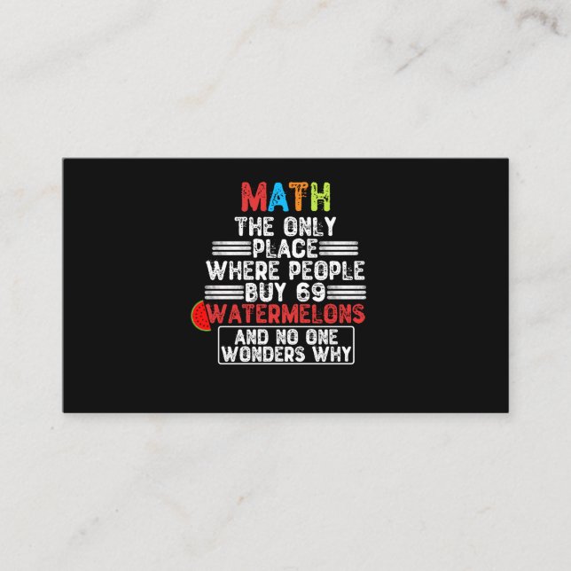 Matematik är den enda Ställe där människor köper - Visitkort (Framsida)