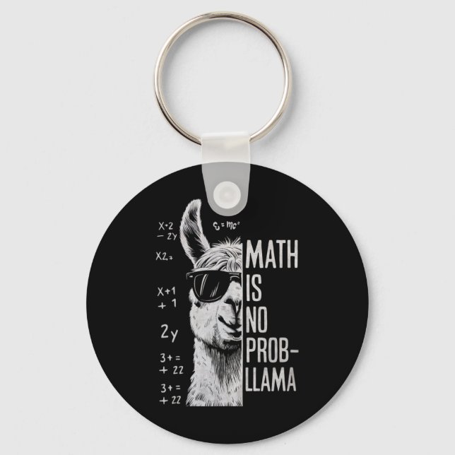 Matematik är inget Prob-llama Rollig Lama Man Kvin Nyckelring (Framsida)
