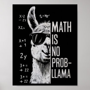 Matematik är inget Prob-llama Rollig Lama Man Kvin Poster