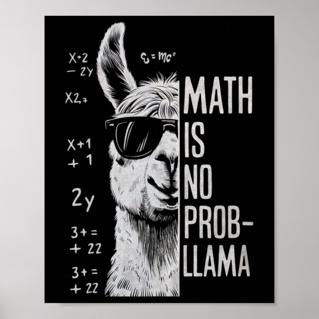 Matematik är inget Prob-llama Rollig Lama Man Kvin Poster (Framsidan)