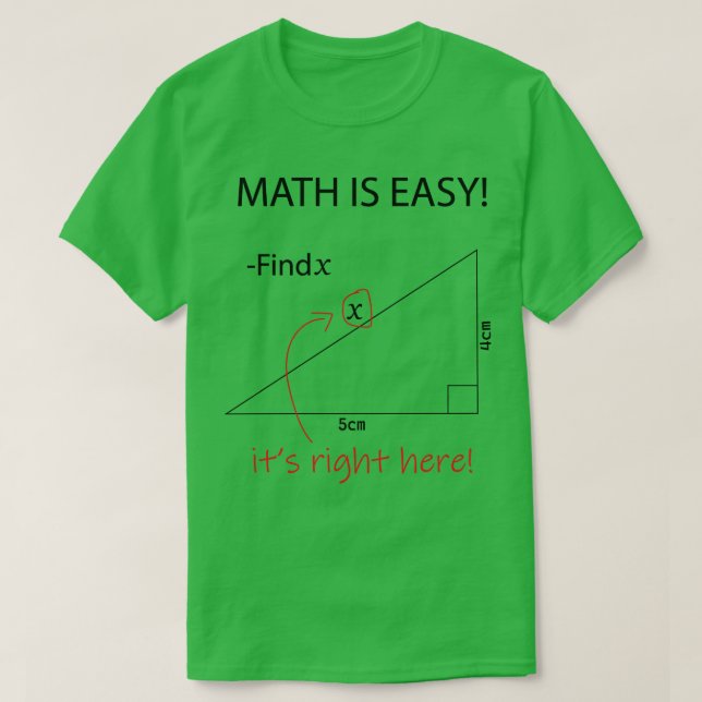Matematik är lätt att mata in, roligt matematikpro t shirt (Design framsida)