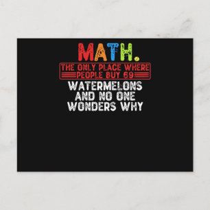 Matematik. Den enda Ställe där människor köper 69 Vykort
