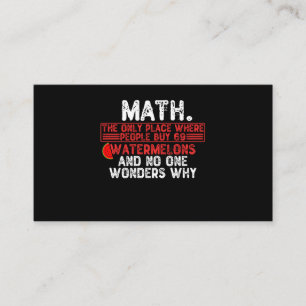 Matematik. Den enda Ställe där människor köper Visitkort