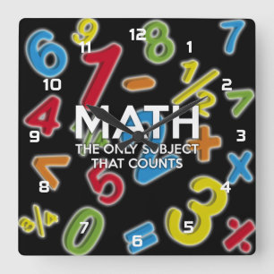 Matematik. Det enda subjekt som räknas Fyrkantig Klocka
