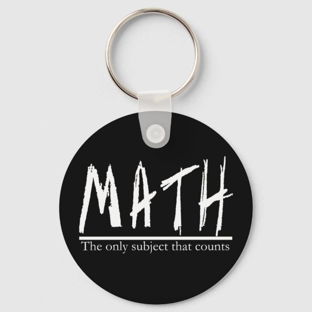 Matematik. Det enda subjekt som räknas. Math Pun J Nyckelring (Framsida)