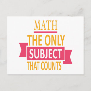 Matematik. Det enda subjekt som räknas. Math Pun J Vykort