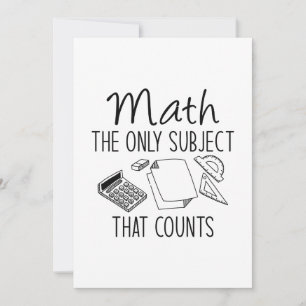 Matematik det enda Subjekt som räknas Tack Kort