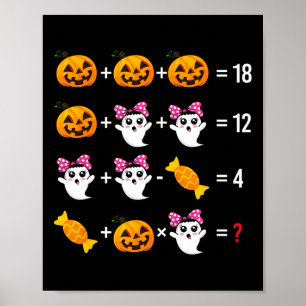 Matematik för Ghost-matematik Halloween Cute Spook Poster
