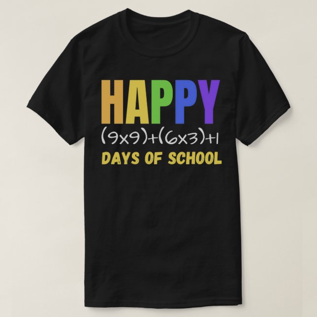 Matematik Formel Lycklig 100 skoldagar T Shirt (Design framsida)