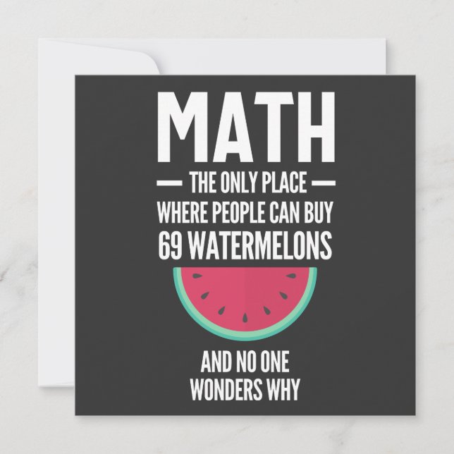 Matematik. Funny Math Sarcasm Quote Gift Inbjudningar (Framsida)