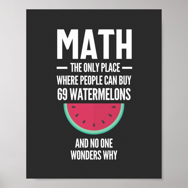 Matematik. Funny Math Sarcasm Quote Gift Poster (Framsidan)