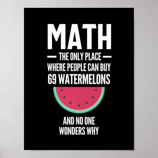 Matematik. Funny Math Sarcasm Quote Gift Poster (Framsidan)