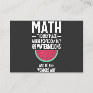 Matematik. Funny Math Sarcasm Quote Gift Visitkort