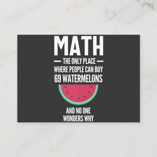 Matematik. Funny Math Sarcasm Quote Gift Visitkort (Framsida)