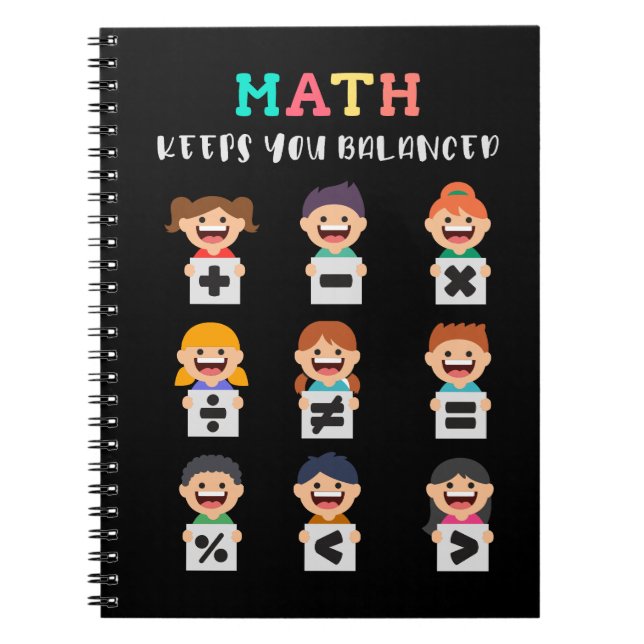 Matematik håller dig balanserad anteckningsbok (Framsidan)