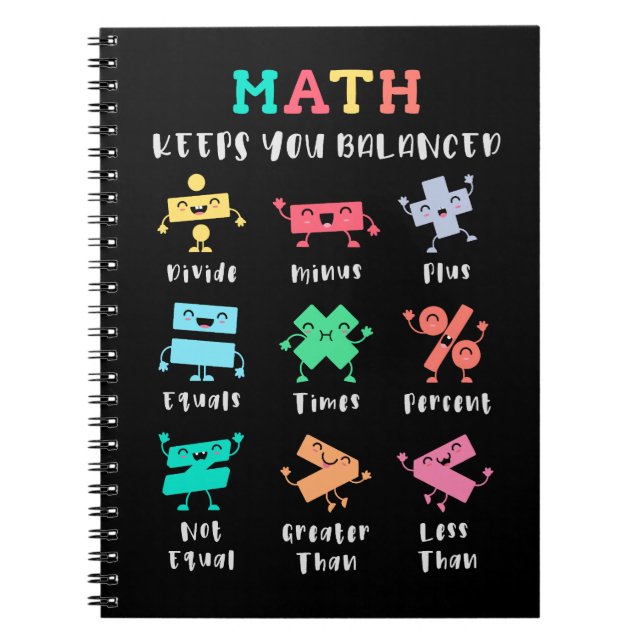 Matematik håller dig balanserad anteckningsbok (Framsidan)