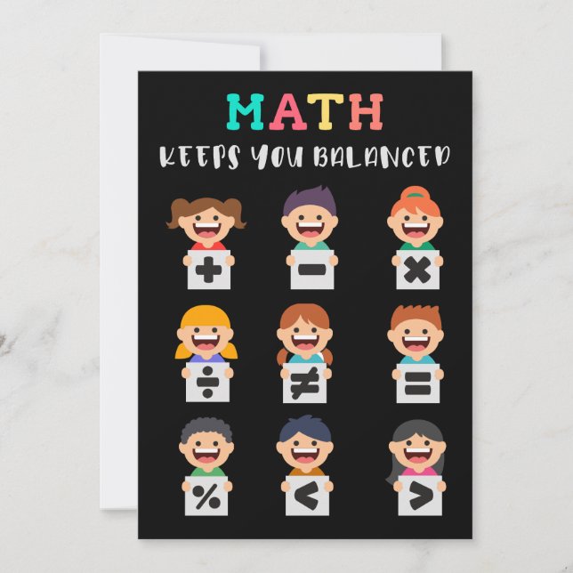 Matematik håller dig balanserad inbjudningar (Framsida)