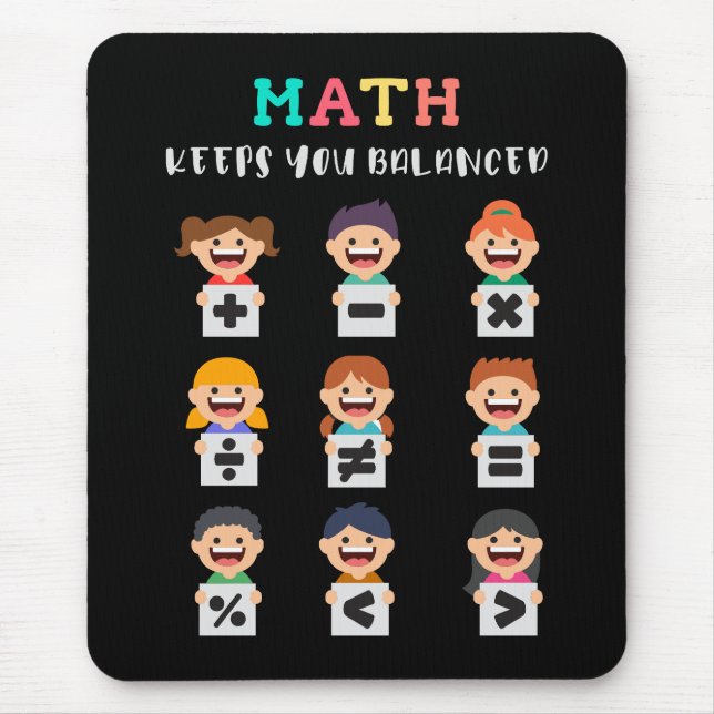 Matematik håller dig balanserad musmatta (Framsidan)