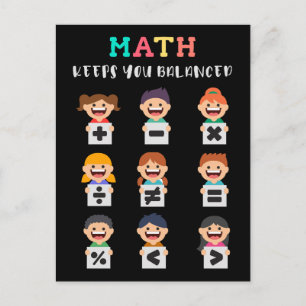 Matematik håller dig balanserad vykort