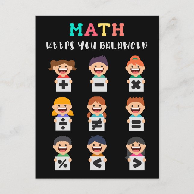 Matematik håller dig balanserad vykort (Framsida)