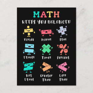 Matematik håller dig balanserad vykort