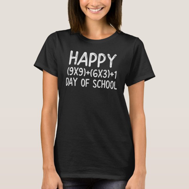 Matematik i Lycklig 100 skoldagar 100 dagar T Shirt (Framsida)