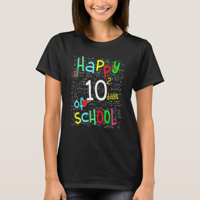 Matematik i Lycklig 100 skoldagar 100 dagar T Shirt (Framsida)