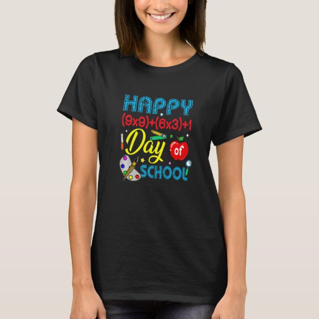 Matematik i Lycklig 100 skoldagar 100 dagar T Shirt (Framsida)