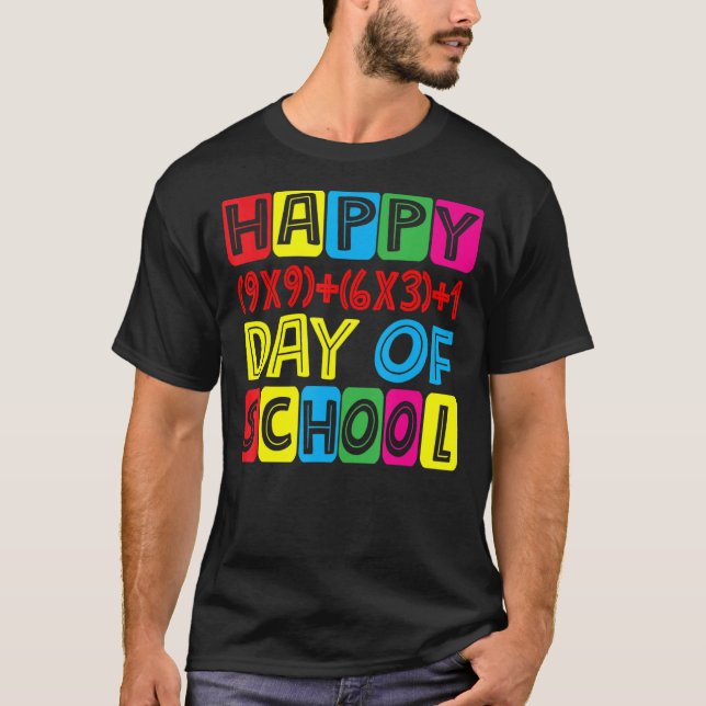 Matematik i Lycklig 100 skoldagar 100 dagar T Shirt (Framsida)